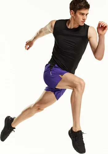 Miniatura 4 de TSLA - Pantalones cortos para correr para hombres, pantalones cortos deportivos para entrenamiento y ejercicio, de secado rápido, pantalones cortos
