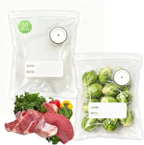 Miniatura 11 de Sellador al vacío compacto para alimentos, máquina selladora al vacío de mano con 10 bolsas reutilizables, sellador automático portátil de alimentos