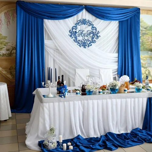 Miniatura 3 de Cortina de fondo azul de 10 x 7 pies para fiesta, cortinas de fondo para sesión de fotos, cumpleaños, boda, Halloween, Acción de Gracias, Navidad