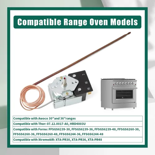 Miniatura 2 de YUXIVCNE KKTB-18-48 Reemplazo del termostato de horno para Robertshaw para Thor 07.12.0017-A0 para Forno para estufa Awoco, reemplazar