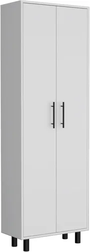 Miniatura 4 de DEPOT E-SHOP Gabinete Multistorage 71" H, 5 Estantes Internos, 2 Puertas, Blanco