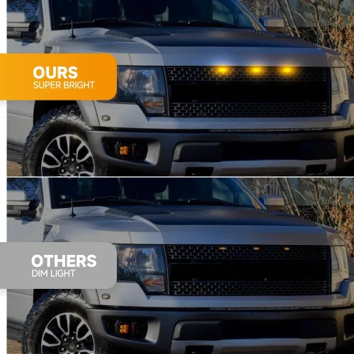 Miniatura 4 de Kits de luces de marcha para rejilla delantera F150 para 2010-2014/2017+ F-ord F150 SVT R.aptor Pickup, luces de conducción diurna DRL, lámparas