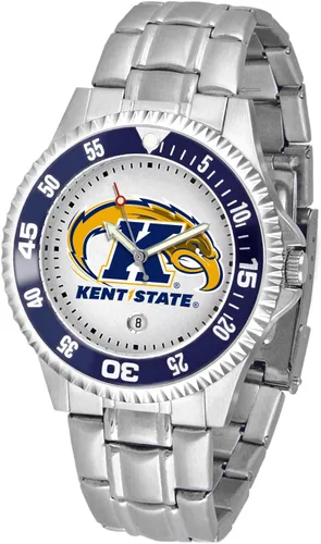 Miniatura 47 de SunTime Reloj de cuarzo de 1.575 in para hombre, correa de acero inoxidable de 0.787 in, esfera Gameday Tulane ola verde