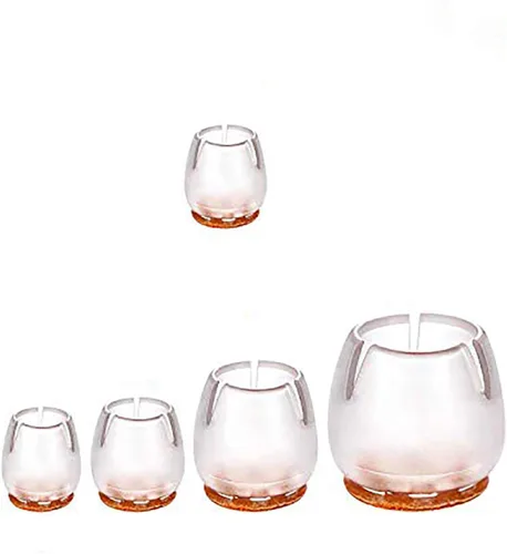 Miniatura 6 de Tapas para patas de silla, redondas de silicona transparente para patas de muebles de mesa, protectores de piso de madera, almohadillas de fieltro