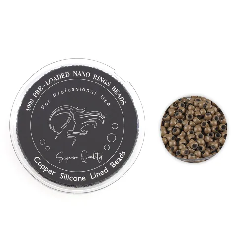 Miniatura 9 de 1000 cuentas precargadas de nano-cuentas forradas de silicona de 0.118 pulgadas para extensiones de cabello, extensiones de cabello humano