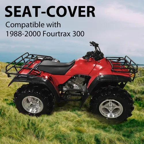 Miniatura 9 de PIT66 Funda para Asiento Negra Compatible con Honda Fourtrax 300 1988-2000 Funda para Asiento Weather-Resistant Black Replacement Seat Cover with