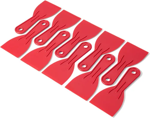 Miniatura 13 de Bates - Juego de 6 cuchillos de masilla de plástico, raspador de pintura, herramienta de spackle y esparcidor Rojo