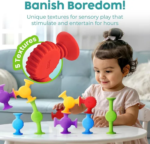 Miniatura 4 de BUNMO Juguetes de baño de succión - Conecta, construye, crea – Juguetes de baño para niños pequeños – Horas de diversión y creatividad – Habilidades
