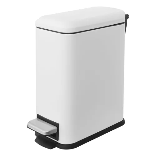 Cubo de basura pequeño para baño con tapa, cubo de basura de 1.3 galones con cubo interior extraíble, cubo de basura delgado con tapa de cierre
