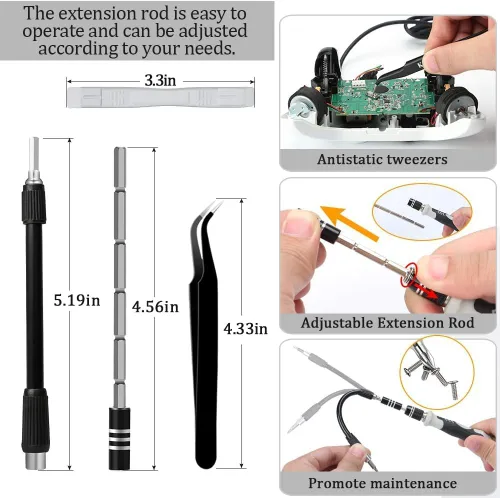Miniatura 2 de LIFEGOO Juego de destornilladores de precisión 138 en 1 pequeño juego de destornilladores magnéticos con funda, kit de herramientas de reparación