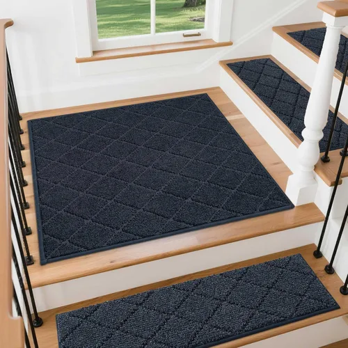 Miniatura 27 de COSY HOMEER - Alfombra antideslizante para esquinas de peldaños interiores, alfombras de escaleras para despegues resistentes al deslizamiento