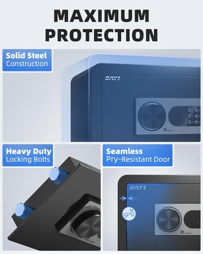 Miniatura 2 de DAYI Caja fuerte para hotel, 1.4 pies cúbicos para laptop, clóset, con teclado digital, para documentos de oficina en casa y dinero, sistema