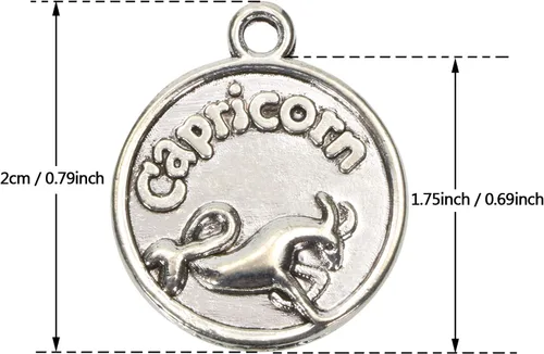 Miniatura 2 de Tupalizy 24 dijes de signo del zodiaco a granel para collares, pulseras, llaveros, aretes, gargantillas vintage redondas, 12 colgantes