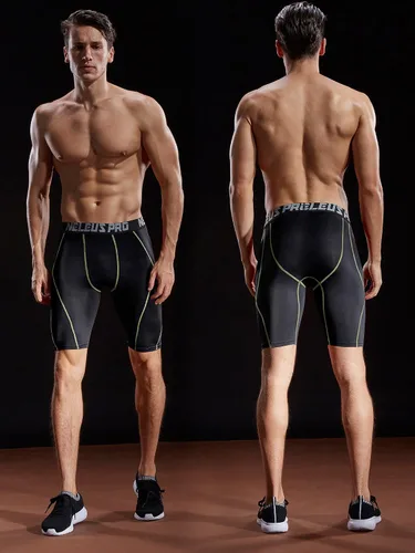 Miniatura 4 de NELEUS Paquete de 3 pantalones cortos de compresión para hombre