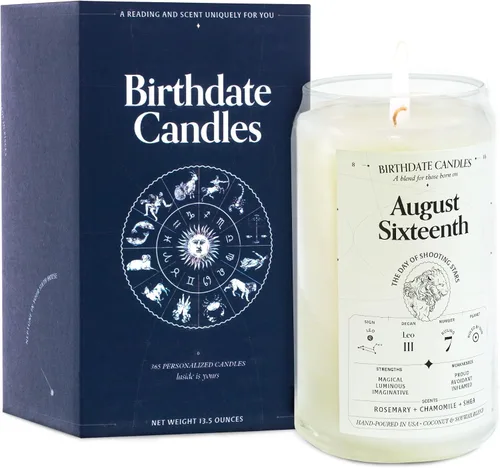 Miniatura 242 de Velas con fecha de nacimiento, 28 de octubre, velas perfumadas del zodiaco de Escorpio, regalo de cumpleaños, aroma a bergamota, canela y caoba
