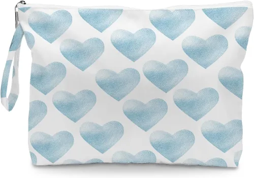 Miniatura 12 de Fokongna Bolsa húmeda de corazón de amor, bolsa de maquillaje de viaje, impermeable, gran capacidad para mujeres, niñas, mamá, hermana, amigos