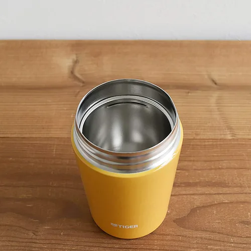 Miniatura 5 de Tiger Thermos - Tarro de sopa aislado al vacío, 12.8 fl oz (12.8 fl oz), térmico, caja Bento, boca ancha, fondo redondo, amarillo azafrán