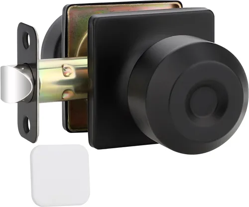 Miniatura 29 de EHOMEWARE Paquete de 2 pomos de puerta interiores, manija de puerta negra con cerradura, pomo de puerta de dormitorio/baño sin llave, pomo redondo