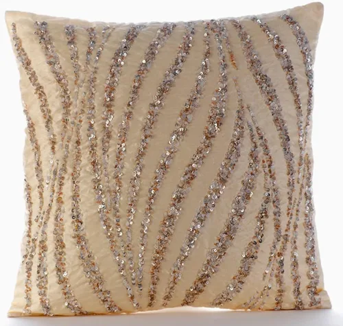Miniatura 12 de HomeCentric Funda de almohada geométrica beige, 12 x 12 pulgadas, cuadrado de lino y algodón, círculos contemporáneos de Pascua, círculo de la vida