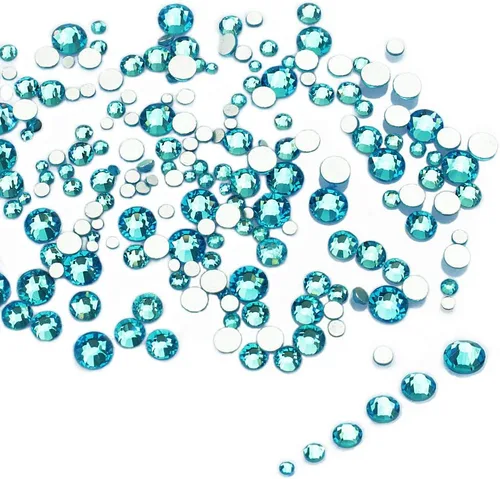 Miniatura 20 de LolliBeads Piedras redondas de resina para uñas con parte trasera plana y cristales acrílicos.