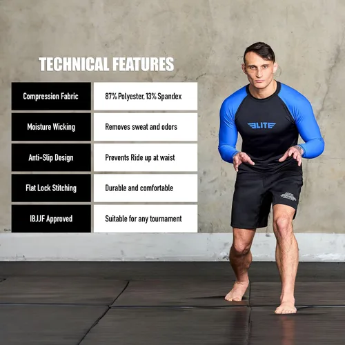 Miniatura 34 de Elite Sports MMA, BJJJ, No-Gi, protección de entrenamiento de manga corta