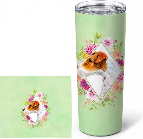 Miniatura 290 de Caroline's Treasures CK4270TBL20 - Vaso delgado de acero inoxidable de 20 onzas con aislamiento al vacío de doble pared, reutilizable