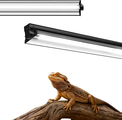 Miniatura 7 de Kit de luz para reptiles T5 UVB, lámpara de reptil T5 de 39 W con bombilla fluorescente UVB 10.0, lámpara de campana de terrario de 35 pulgadas