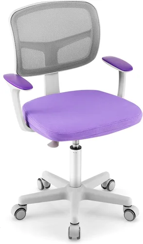 Miniatura 11 de HONEY JOY Silla de escritorio para niños, silla de estudio para niños de altura ajustable, silla giratoria de malla para estudiantes, ruedas Azul