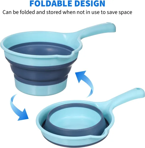 Miniatura 3 de Cucharón de agua plegable de 10.62 pulgadas, cuchara de agua plegable multiusos para cocina, jardinería, baño, uso doméstico, recipiente de plástico