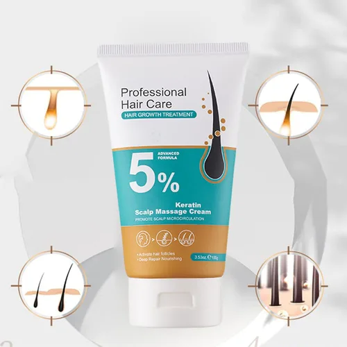 Miniatura 5 de Crema de masaje de cuero cabelludo de minoxidil al 5 % para el crecimiento del cabello, crema de minoxidil profesional, rápido crecimiento y 2 pzas