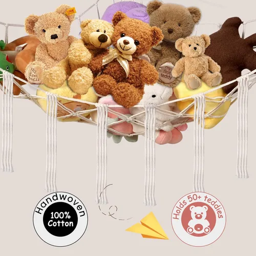 Miniatura 3 de Hamaca esquinera de animales de peluche, red para animales de peluche, esquina grande, organizador de almacenamiento de animales de peluche