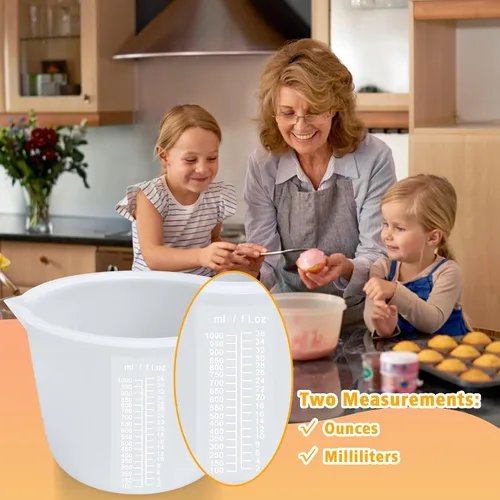 Miniatura 4 de Palksky Tazas de silicona para derretir chocolate, juego de 2 piezas para derretir chocolate (600ml y 1000ml), olla de chocolate para sumergir