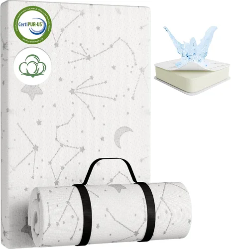 Miniatura 10 de YENING Colchón de bambú Pack and Play, transpirable, 38 x 26 pulgadas, impermeable, colchón de bebé para Pack N Play, cubrecolchón impermeable