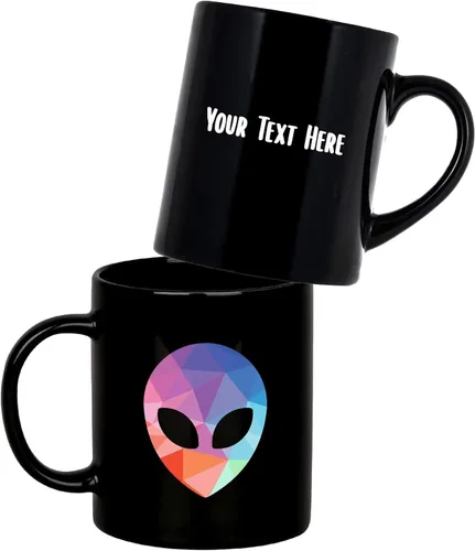 Taza personalizada con cabeza de alienígena, regalos personalizados de alienígenas para mujeres y hombres, regalos de fiesta temática de