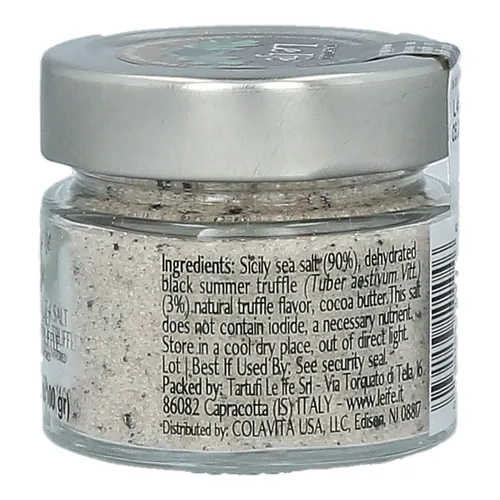 Miniatura 6 de Sicilia - Botella de vidrio de sal marina con trufa negra (3.52 onzas) TARTUFI LE IFE
