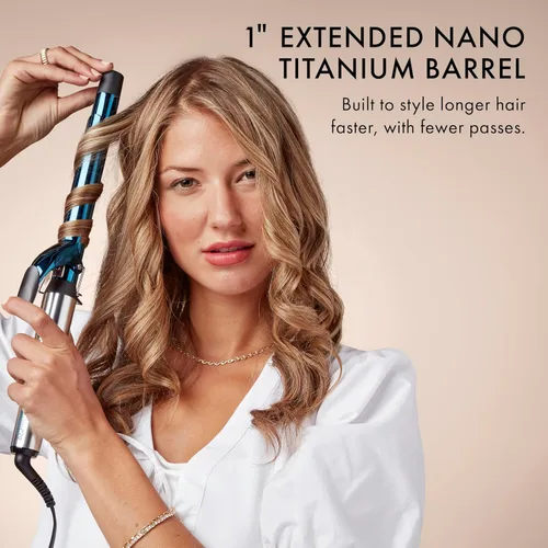 Miniatura 2 de BabylissPRO Nano Titanium Professional Curling Iron with Extended/Long Barrel Perfect for Longer Hair Azul