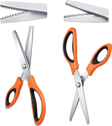 Miniatura 11 de Amylove Tijeras de entintar para cortar tela festoneadas de 0.197 pulgadas, tijeras dentadas de fieltro de 0.197 pulgadas para manualidades, corte