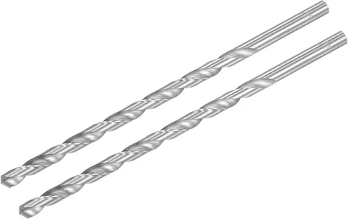 Miniatura 24 de uxcell HSS (acero de alta velocidad) Brocas helicoidales extralargas, diámetro de taladro de 0.118 in de diámetro de 7.874 in de longitud