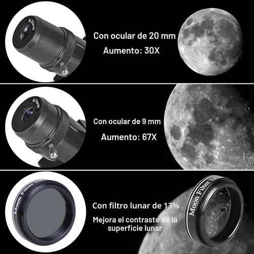Miniatura 2 de Telescopio Celticbird para adultos de alta potencia, apertura de 80 mm, montura AZ de 600 mm, telescopio refractor para niños principiantes
