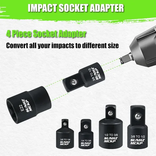Miniatura 3 de SUNHAMCKP - Juego de 31 puntas y dados Torx, 14 puntas de estrella (T8- T70) y 13 enchufes E-Torx (E4-E24) y 4 adaptadores de enchufe de impacto