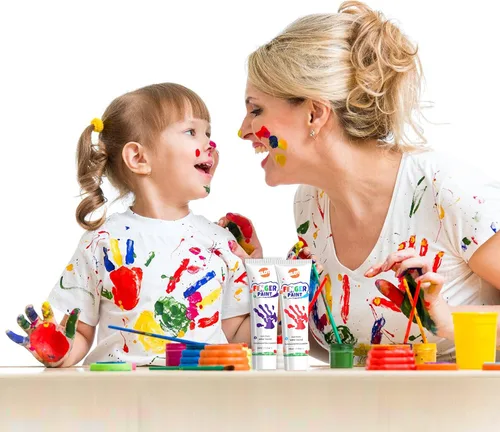 Miniatura 6 de Pintura de dedos lavable para niños pequeños, suministros de arte, regalo para pintura a mano de bebé, manualidades, no tóxica, 10 colores, 1.4 fl