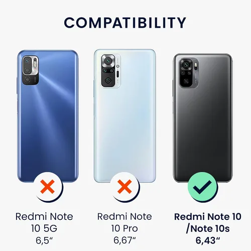 Miniatura 2 de kwmobile Funda compatible con Xiaomi Redmi Note 10 / Note 10S - Funda de silicona TPU metálica suave y delgada - Azul caribeño metálico