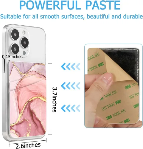 Miniatura 3 de Cartera de cuero para teléfono con tarjetero para teléfono, adhesivo para teléfono con adhesivo, elegante funda para tarjetas de crédito, adecuado