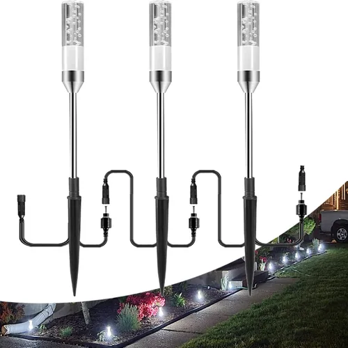 B-right 3 luces de extensión para luces de camino, extensibles, impermeables, 0.8 W, 95 lúmenes por luz, blanco frío, 6000 K (sin adaptador)