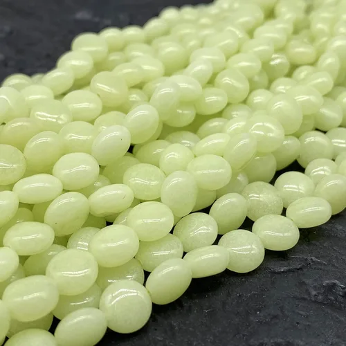 Miniatura 6 de ABCGEMS - Cuentas de aragonita mexicana verde oliva que brillan en la oscuridad (también conocida como calcita de cueva, extremadamente raras)