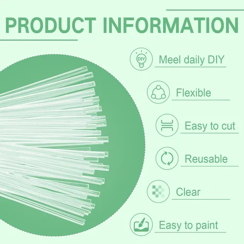 Miniatura 4 de Vicenpal 30 Pcs 16 Inch Clear Acrylic Rods 2 mm Plant Stakes Acrylic Dowel Rods Plant Support Stakes Round Strip Sticks for Party DIY Crafts
