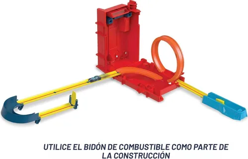Miniatura 3 de Hot Wheels Juego de autos de juguete, Track Builder Unlimited Playset Fuel Can Stunt Box, 14 piezas componentes y vehículo a escala 1:64