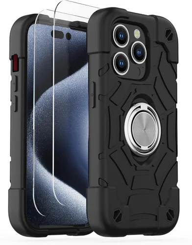 Miniatura 21 de KCJ Funda para iPhone SE 2022/2020, iPhone 8/7/6/6S, con [2×Protectores de Pantalla][Soporte de Anillo] Silicona Suave+PC Duro Protección Completa