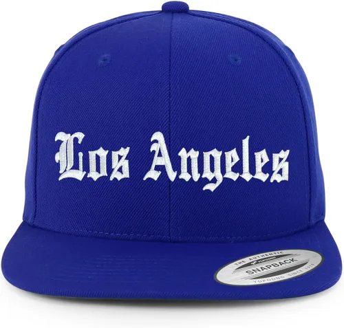 Miniatura 7 de Trendy Apparel Shop Los Angeles City Old English Bordado Flat Bill Snapback Gorra