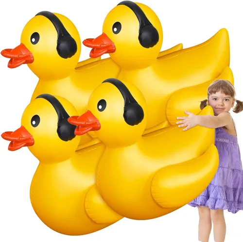 Miniatura 14 de Hungdao 2 piezas de pato inflable gigante de 5 pies, enorme pato de goma, flotador inflable grande para piscina para adultos, verano, playa, Bonito